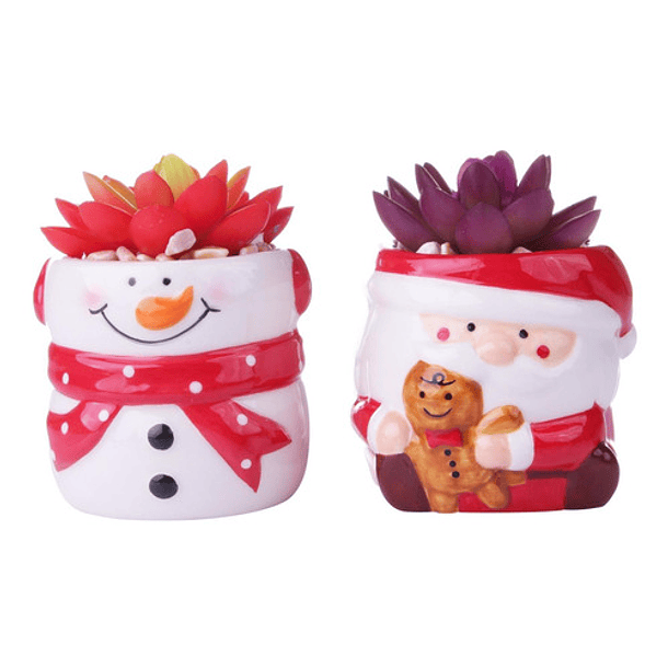 Planta Artificial Con Maceta Navideña 