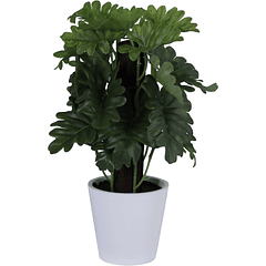 Planta Artificial Filodendro Verde Con Pote 16 X 16 X 25 Cm