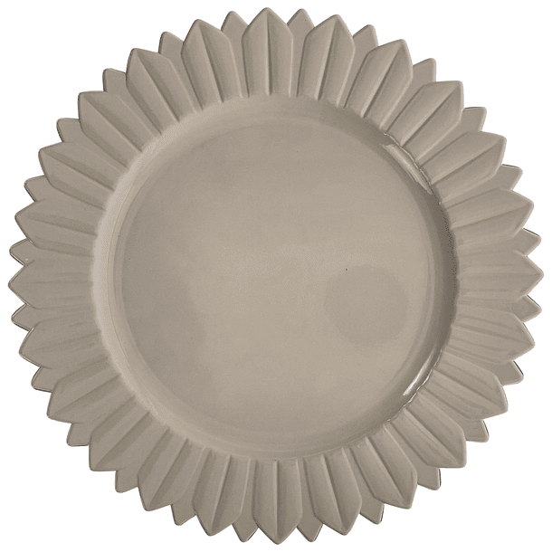 Portaplato Redondo Beige Borde Punteado 32 X 32 X 2 Cm 