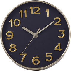 Reloj De Pared Redondo Negro 20.3 X 4.5 X 20.3 Cm
