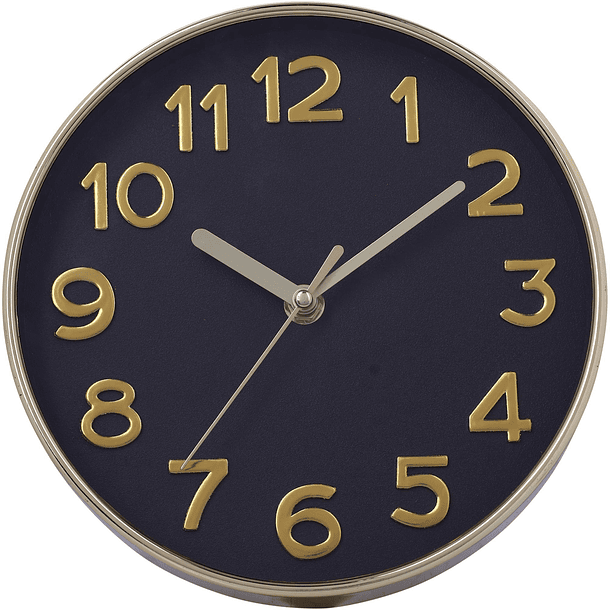 Reloj De Pared Redondo Negro 20.3 X 4.5 X 20.3 Cm 1