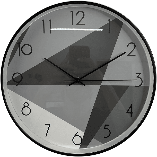 Reloj De Pared Redondo Negro Geométrico 29.5 X 4.5 X 29.5 Cm 1