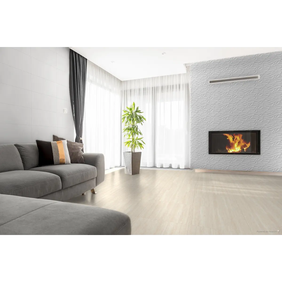 Piso Interior Trevor Tex Beige Brillante Beige 60 X 60