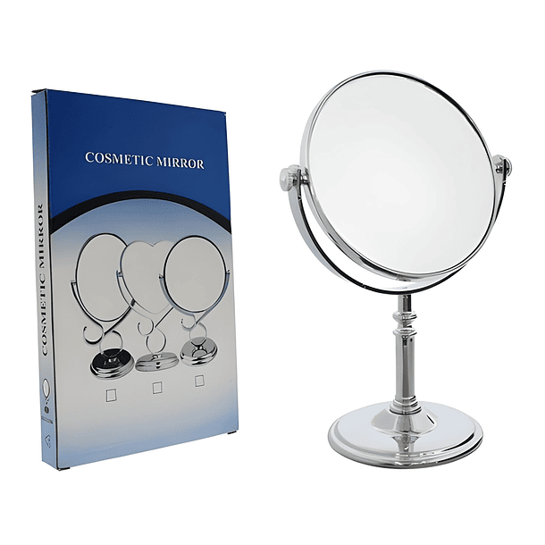 Espejo Plateado Para Maquillaje Forma Redonda  