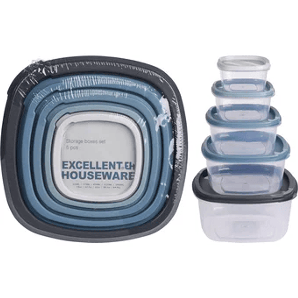 Contenedor Para Alimentos X 5 Piezas Excellent Houseware 