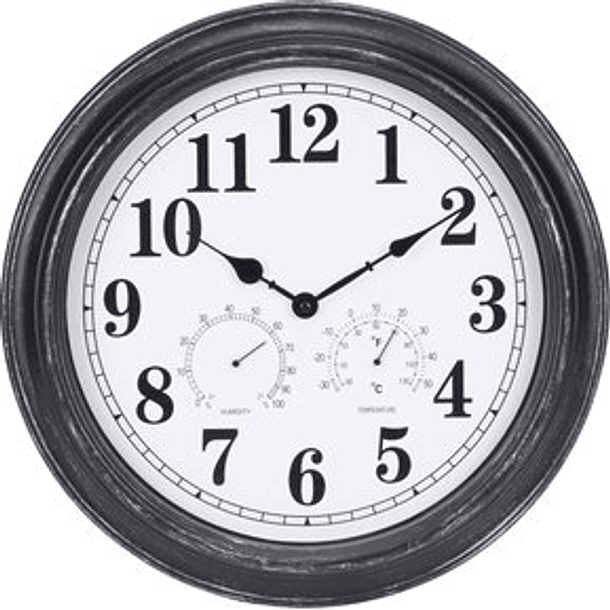 Reloj De Pared Redondo Negro 