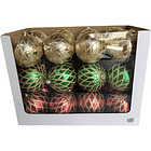 Esfera Decorativa De Colores Surtidos Con Escarchado Rombo 2
