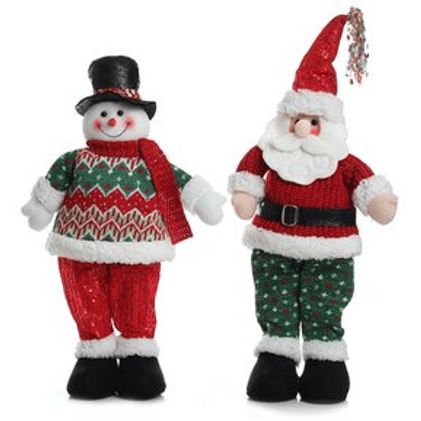 Figura Decorativa Surtida Santa / Hombre De Nieve De 48 Cm 