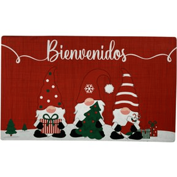 Alfombra Bienvenidos Roja Diseño De Nomos X 45 X 75 X 0.4 Cm 