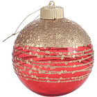 Esferas Rojas Con Escarcha Dorada X 4 Piezas 1