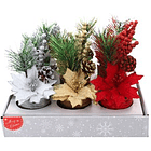 Planta Decorativa Con Flor Navideña Con Maceta Surtida 1