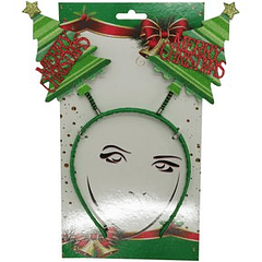 Vincha Navideña Árbol Merry Christmas Verde X 26 X 20 X 2 Cm