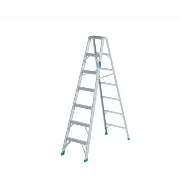Escalera De 7 Peldaños Tipo Tijera De Aluminio De 2.19 Mt 