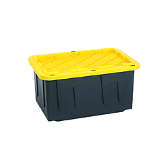 Caja De Almacenamiento Negra Con Tapa Amarilla