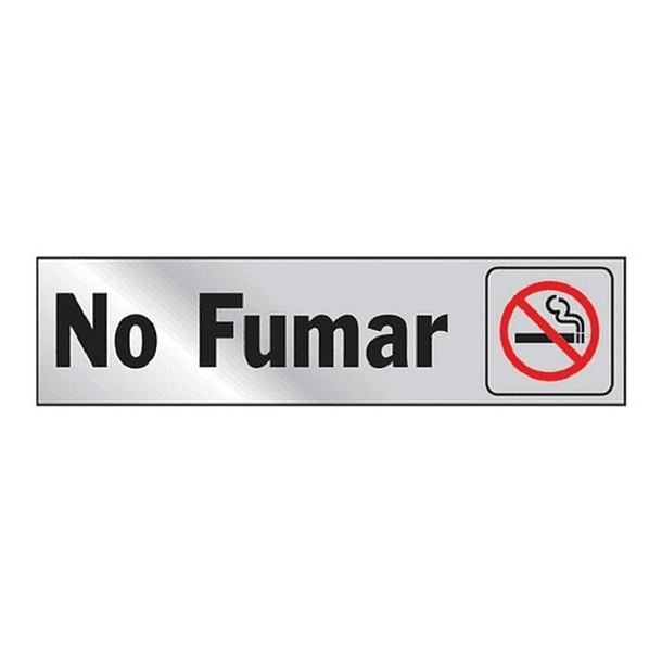 Letrero No Fumar En Aluminio Autoadhesivo 