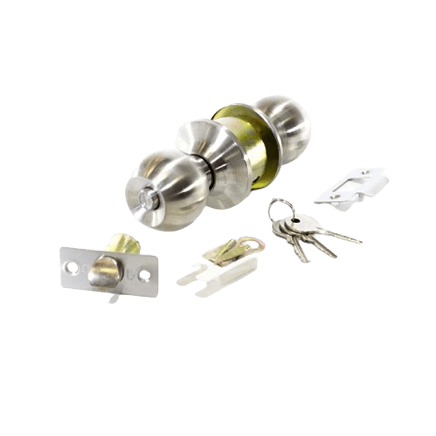 Cerradura Baño Pomo Metálico Inoxidable 