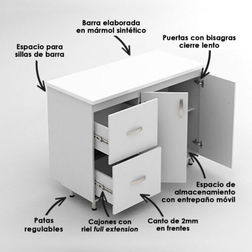 Cajonera cocina con cubierta - Muebles a Medidas Cantarrana