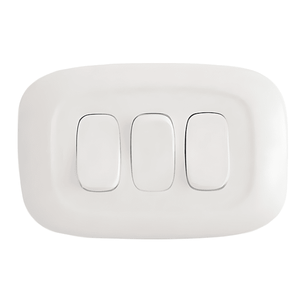 Interruptor Blanco Galica Triple On/off 