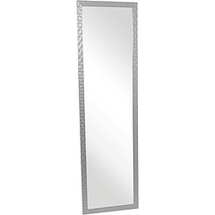 Espejo De Puerta Plateado Diseño Geometrico 120 X 30 Cm