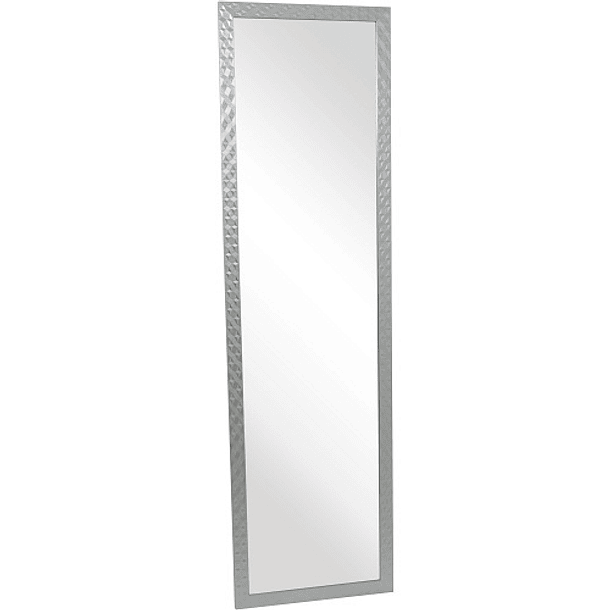Espejo De Puerta Plateado Diseño Geometrico 120 X 30 Cm 1