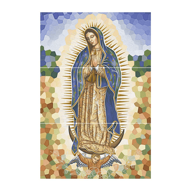 Mural Virgen De Guadalupe 3 Piezas Cara Única  1