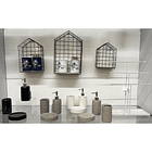 Juego De Baño Cerámica Puntos Relieve Rosa Vieja 3Pz 21.5 X 19.5 X 7.5 Cm  3