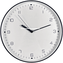 Reloj  Fondo Blanco Borde Negro a Batería 130 X 30 X 4 Cm 