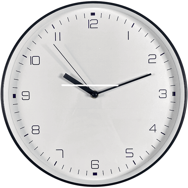 Reloj  Fondo Blanco Borde Negro a Batería 130 X 30 X 4 Cm  1