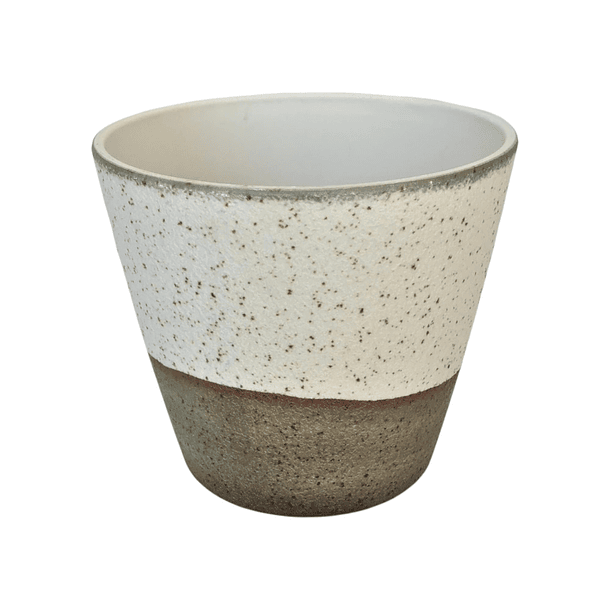 Pote Para Matera Beige Con Café 13.5 X 13.5 X 12 Cm  