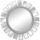 Espejo Redondo De Pared Puntas Sol Plateado 60 X 2 X 60 Cm  1