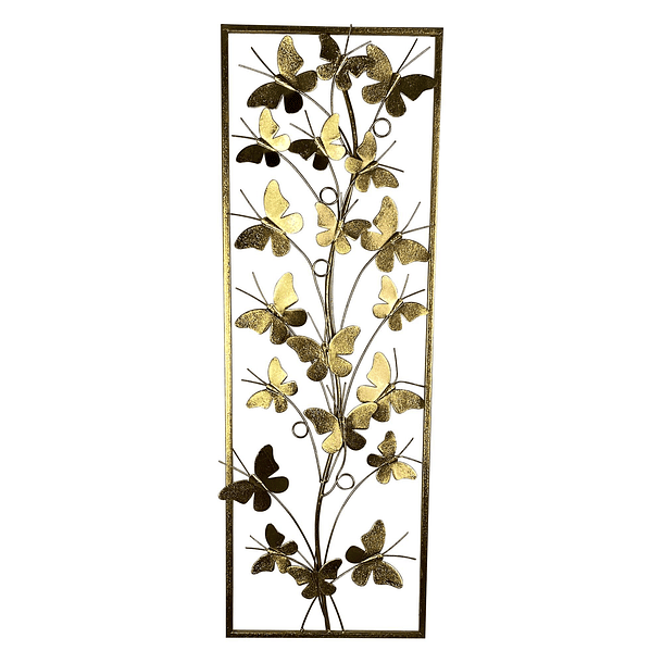 Placa De Pared Mariposas Doradas 31 X 3 X 90 Cm  