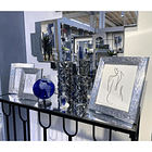 Porta retrato Borde Plateado Olas En Relieve 5 X 7 20.5 X 25.1 X 2 Cm  3