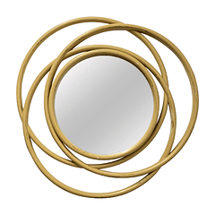 Espejo Redondo En Espiral Dorado 2.5 X 50 X 50 Cm 