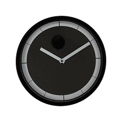 Reloj De Pared Abstracto Negro Borde Blanco Sin Numero A Batería 