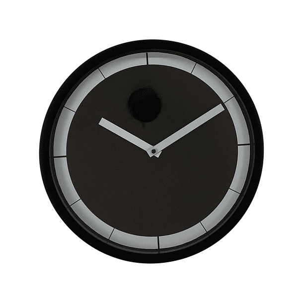 Reloj De Pared Abstracto Negro Borde Blanco Sin Numero A Batería  1