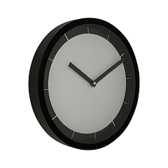 Reloj De Pared Abstracto Negro Fondo Blanco Sin Numero A Batería 