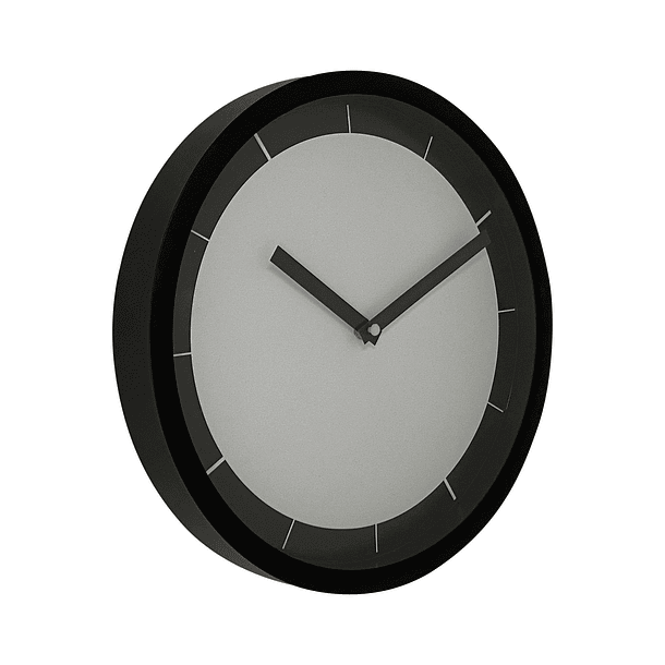Reloj De Pared Abstracto Negro Fondo Blanco Sin Numero A Batería  1