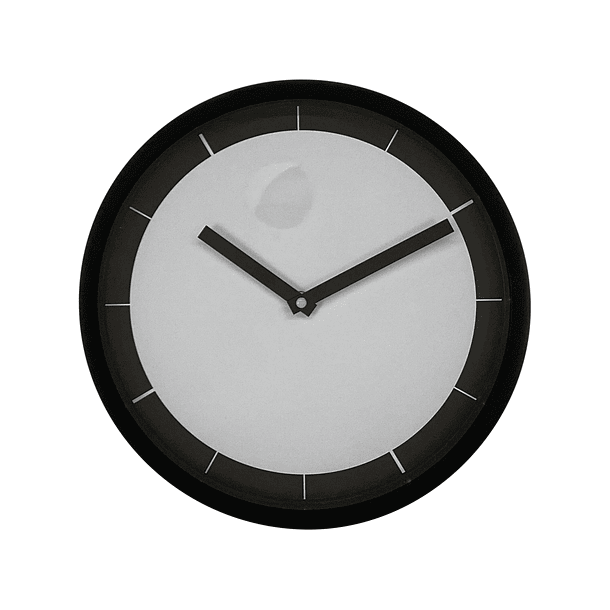 Reloj De Pared Abstracto Negro Fondo Blanco Sin Numero A Batería  2