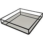 Bandeja Cuadrada Hierro Negro Base De Vidrio 25X25X4.2 Cm  1