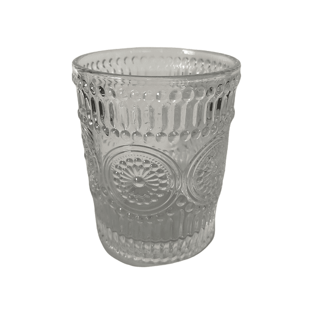Vaso Vidrio Elegante Transparente Cromado 280Ml 7.2 X 7.2 X 10Cm  