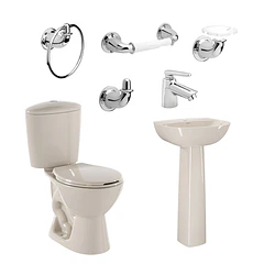 Combo Manantial Pro De 4.8 Lt Alongado Con Pedestal Bone