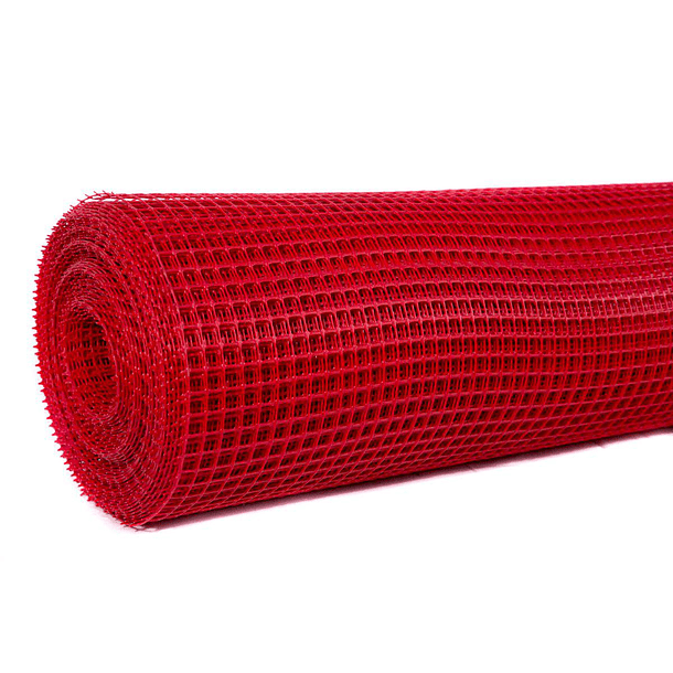 Rollo Malla Plástica Multiuso Roja 12 X 12 X 25 M 2