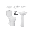 Combo Laguna Balta 4.8 Blanco Con Pedestal + Grifería Gris De Edición Especial 1