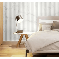 Panel WPC Interior Carrara Blanco Marmolizado  295 X 16cm X 2.5cm