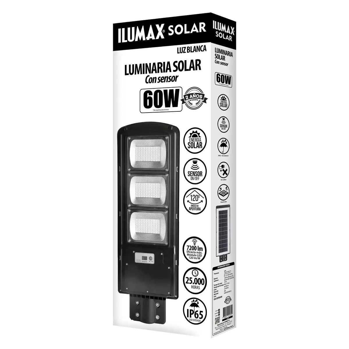 Lámpara LED Solar 60W Luz Blanca Ilumax 2139