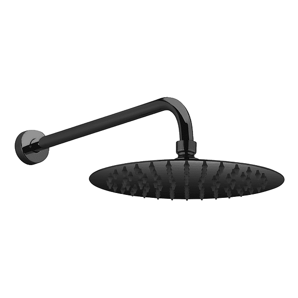 Regadera Redonda Slim 8” Negro Mate Stretto  