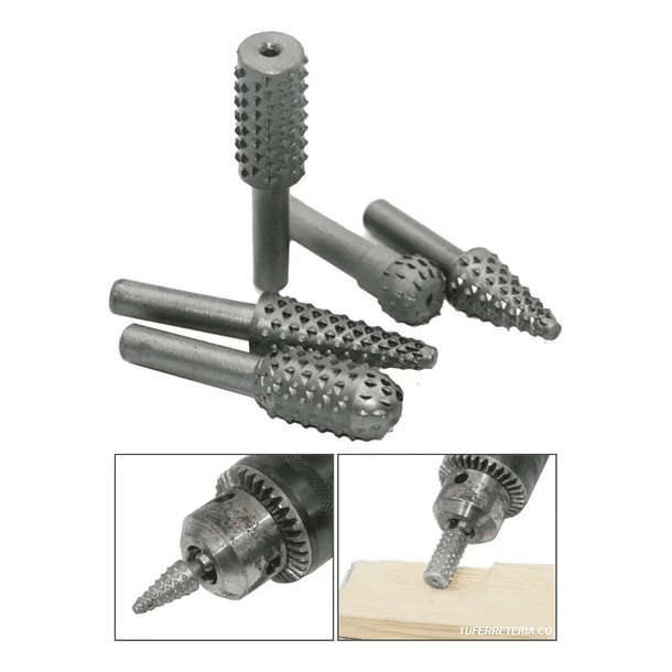 Set de Fresas Rotativas para Tallar Madera Uyustools ESA506 