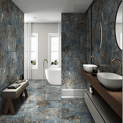 Piso Porcelánico Esmaltado Galaxy Aqua 60x120 