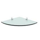 Repisa Esquinero de Vidrio Vetro con Soporte Cromado 0,8x30x30cm Prat-k 2