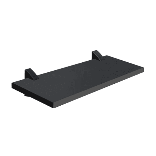 Repisa Recta Concept Negro con Soporte Negro 1,5x20x40cm Prat-k 